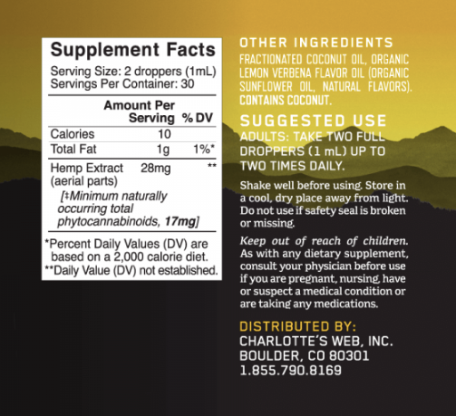 Charlotte's Web 17mg Hemp Extract - LEMON TWIST